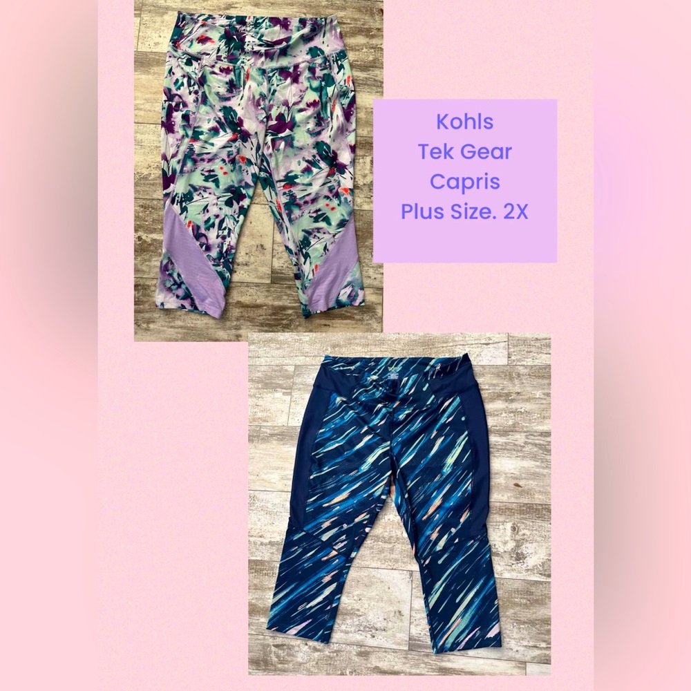Lot of 2!! Women’s Tek Gear Plus Size capris. 2X